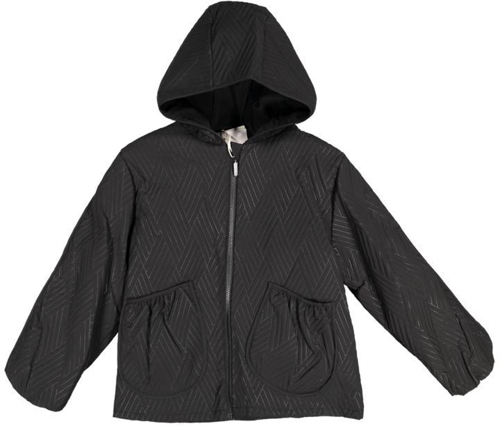 23597-Pocket Quilted Lightweight Jacket-Black