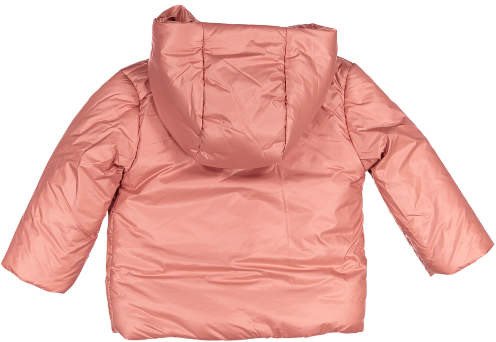 33575A-Side Opening pom pom tie Winter Jacket-Slate Rose