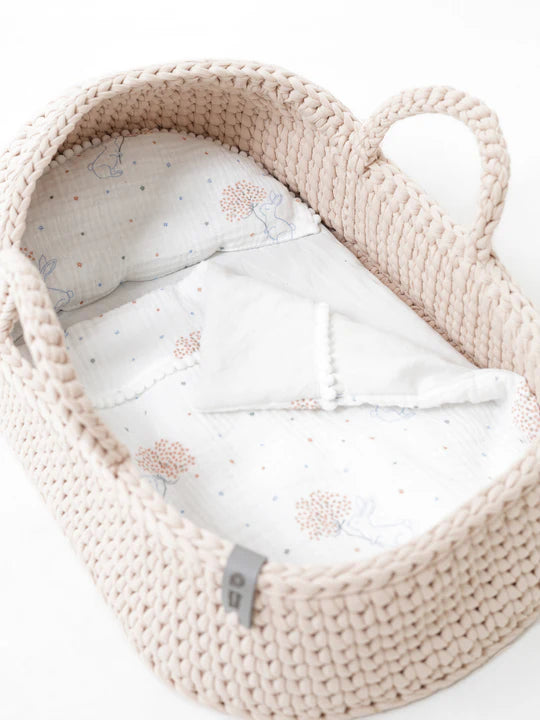 Doll Moses Basket w/Rocking Stand / Color Pearl