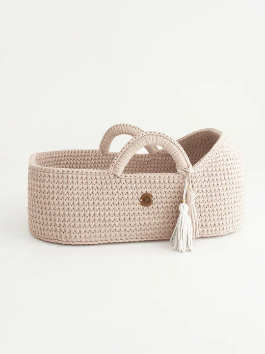 XL Moses Basket With Round Hood / With Mattress / Color Pearl