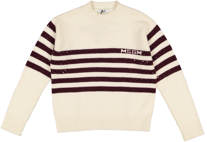 STUDDED JUMPER GIRL-CREAM/MERLOT