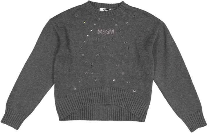 STUTTED JUMPER GIRL-GRIGIO MEL. SCURO/DARK MELANGE GRAY
