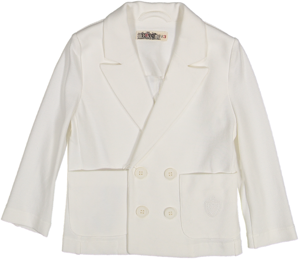 SS25NCNVJ1039-DUBLE BRESTED PIQUE JACKET-CREAM