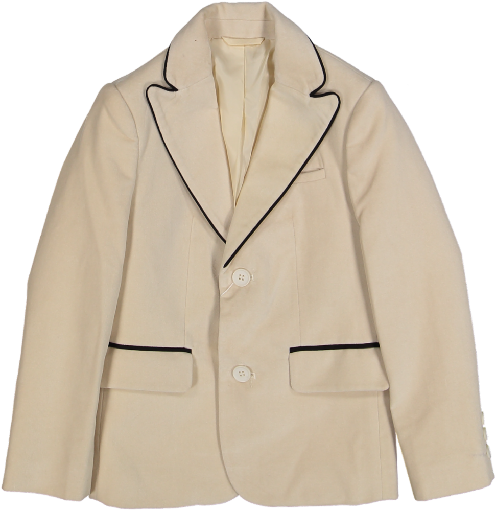 AW26NCNV5009-VELVET PIPING JACKET-CREAM