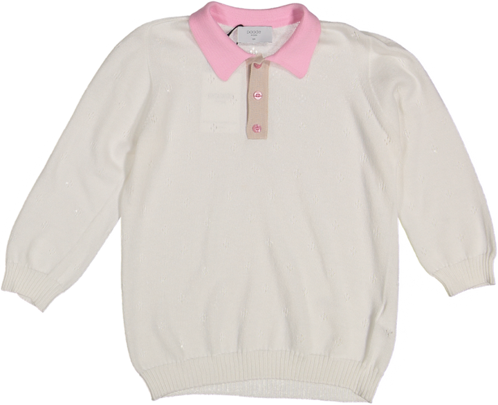 Kai Polo Shirt Longer Sleeves Cotton-White