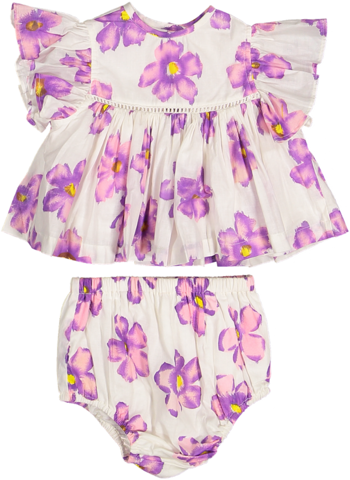 EVA BABY SET-PURPLE ROSE