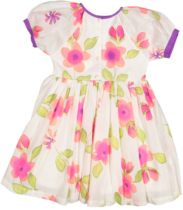 LENA SHORT SLEEVE DRESS-TROPICAL PRINT