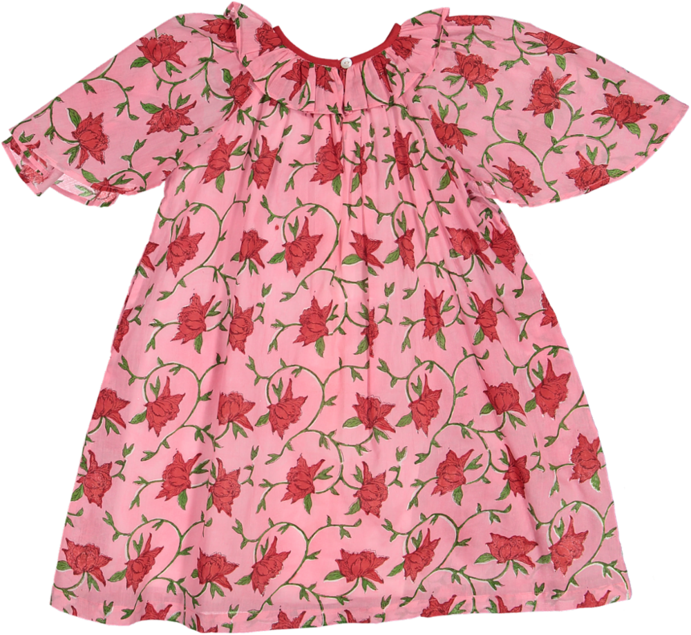 EVE LONGER SLV DRESS-PINK ROSALIA