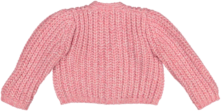 2060-BABY CARDIGAN FUZZY-PINK MELANGE