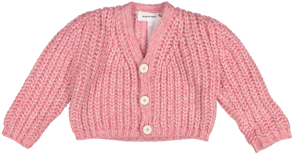 2060-BABY CARDIGAN FUZZY-PINK MELANGE