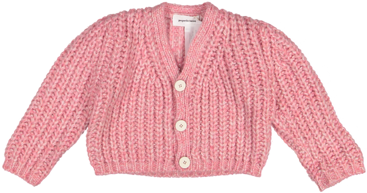 2060-BABY CARDIGAN FUZZY-PINK MELANGE