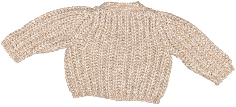 2060-BABY CARDIGAN FUZZY-TAN MELANGE