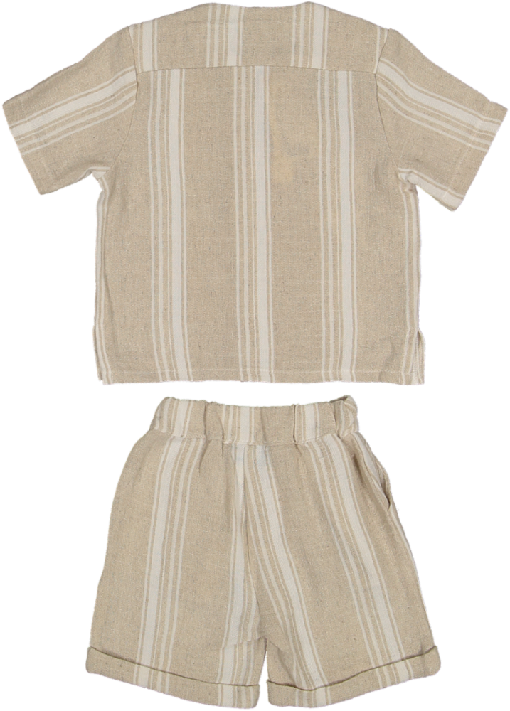 ARIS KNIT SET BEIGE STRIPES