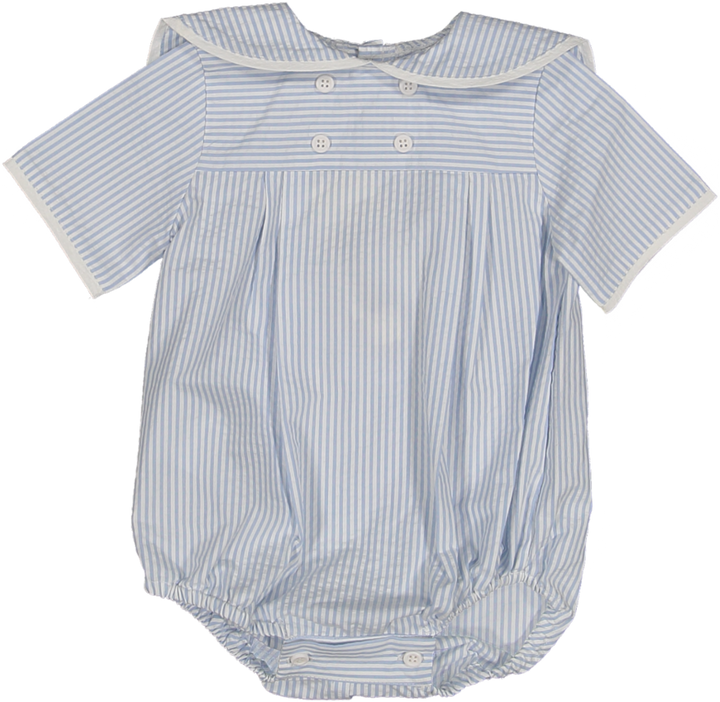 SAILOR ROMPER BLUE SEERSUCKER