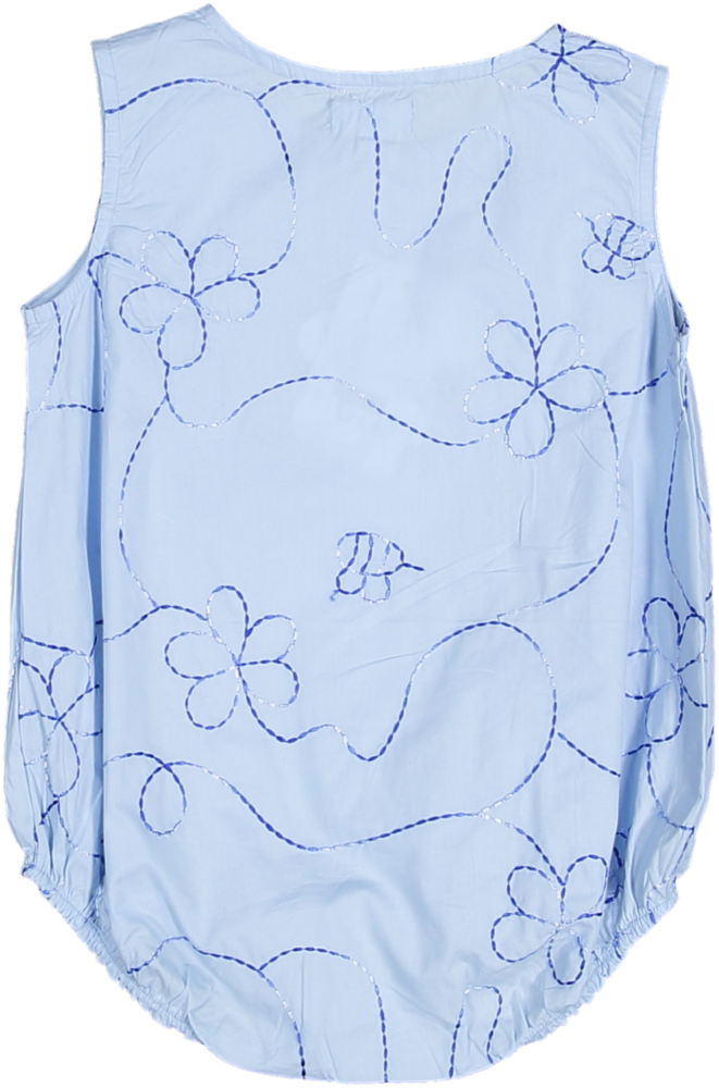 Light Blue Color Jardin Romper Whoopi