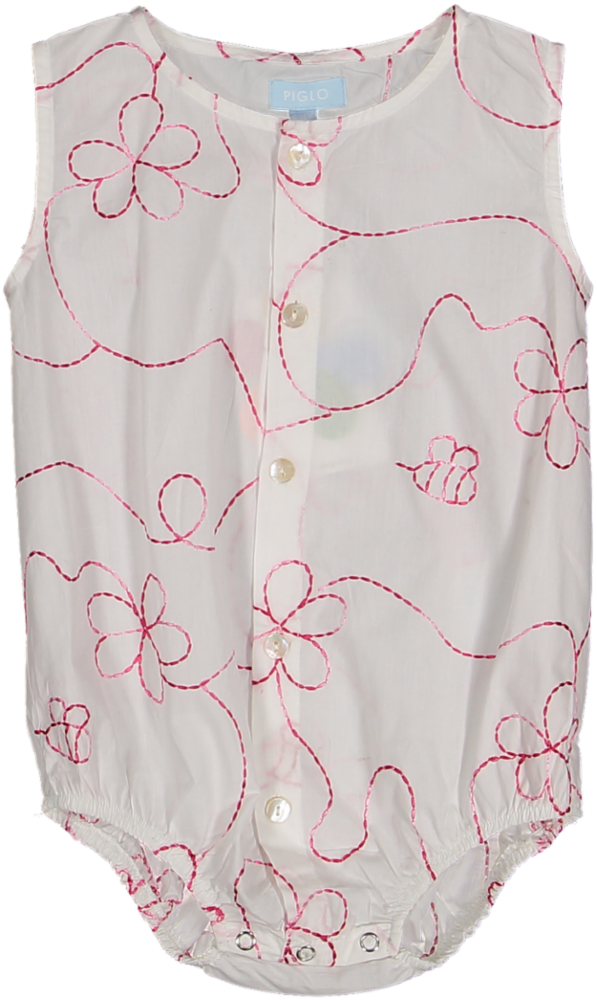 Red & White Color Jardin Romper Whoopi