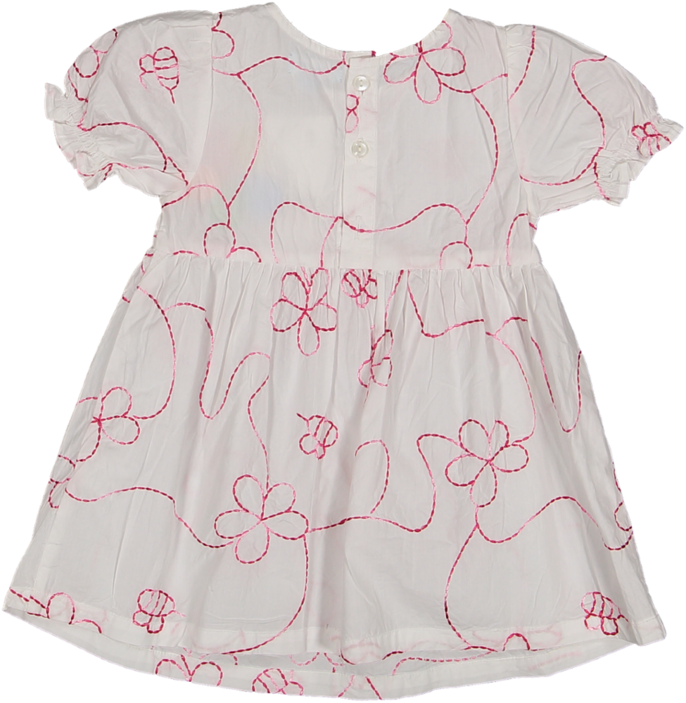 White Color Jardin Ruffle Dress