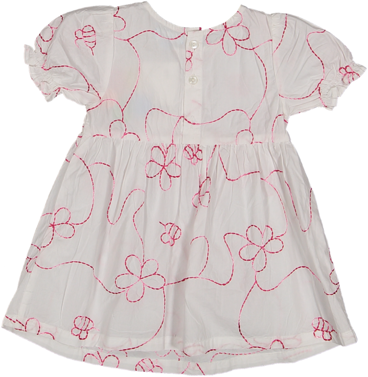White Color Jardin Ruffle Dress