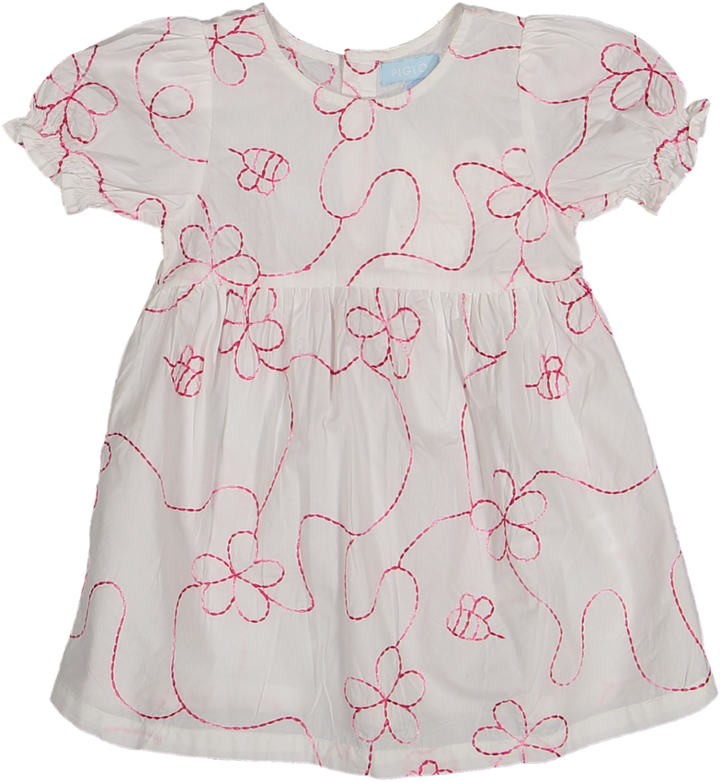 White Color Jardin Ruffle Dress