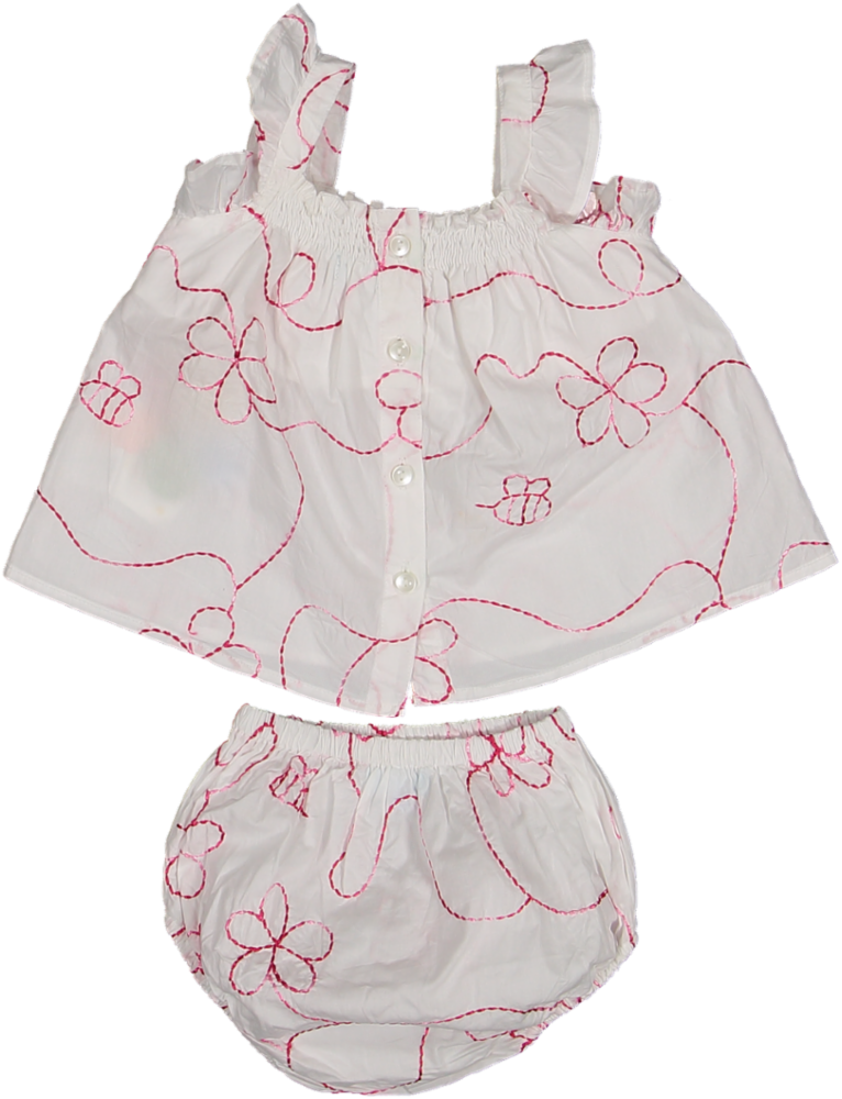 White Color Jardin Top & Bloomer WP