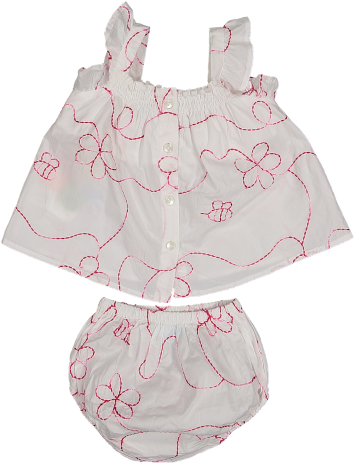 White Color Jardin Top & Bloomer WP