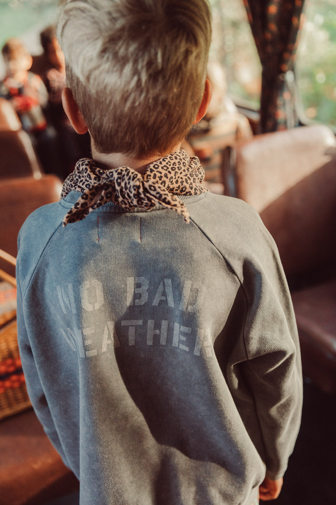 FLP2606.K SWEATSHIRT - GREY W/ SUN & CLOUD PRINT