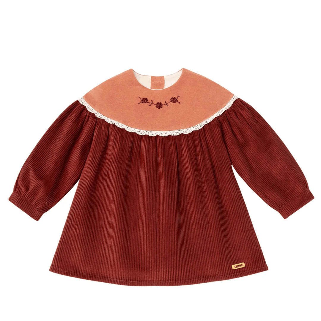 Mod.41.1 PINK COMBO LIKE 32.3 dress with embroidered yoke