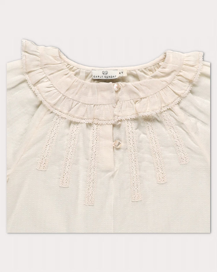 FD-FW26-00011 CECILE BLOUSE LARGE - SWISS DOBBY ECRU