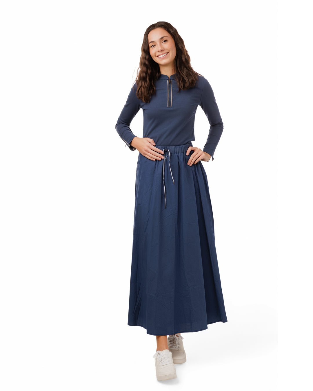 RVS626S-C-Drawstring Shoelace Skirt- Midnight