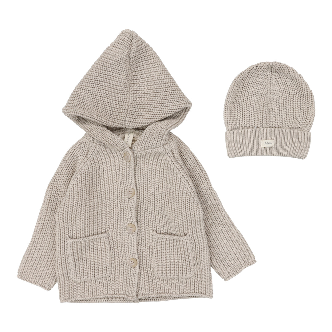 Chunky Cardigan Set-Classic NATURAL/TAUPE