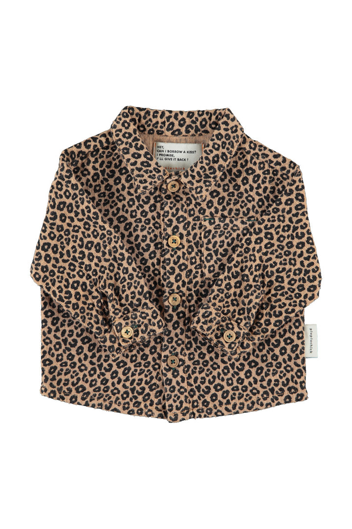 UN2601A.B SHIRT - BROWN W/ ANIMAL PRINT