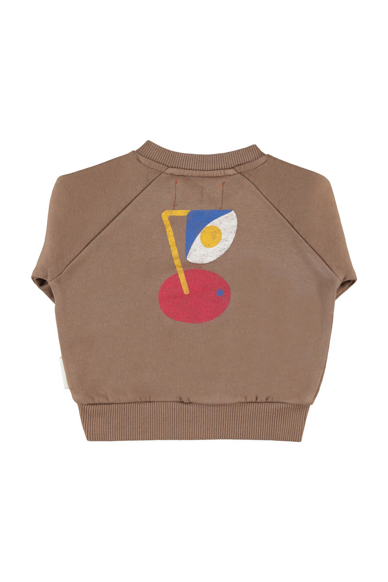FLP2606A.B SWEATSHIRT - BROWN W/ "CAPTAIN" PRINT