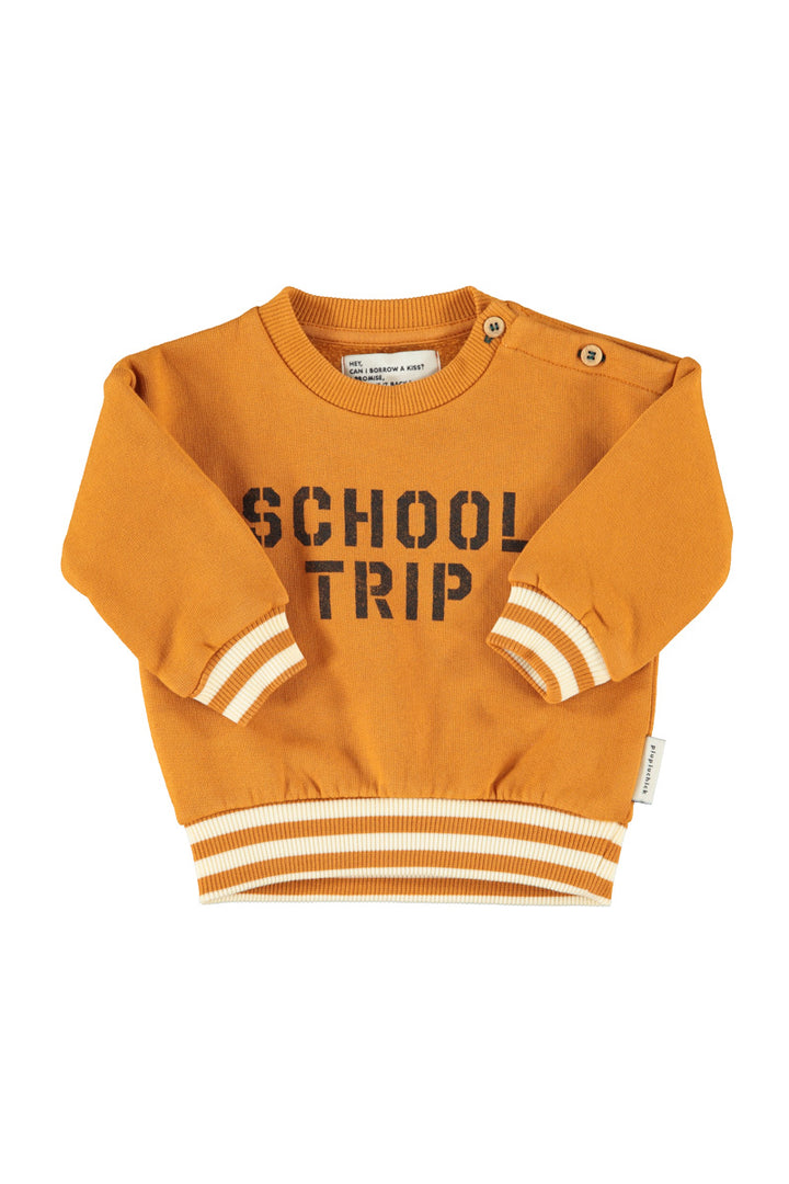 FLP2603A.B SWEATSHIRT - CAMEL W/ "SCHOOL TRIP" PRINT