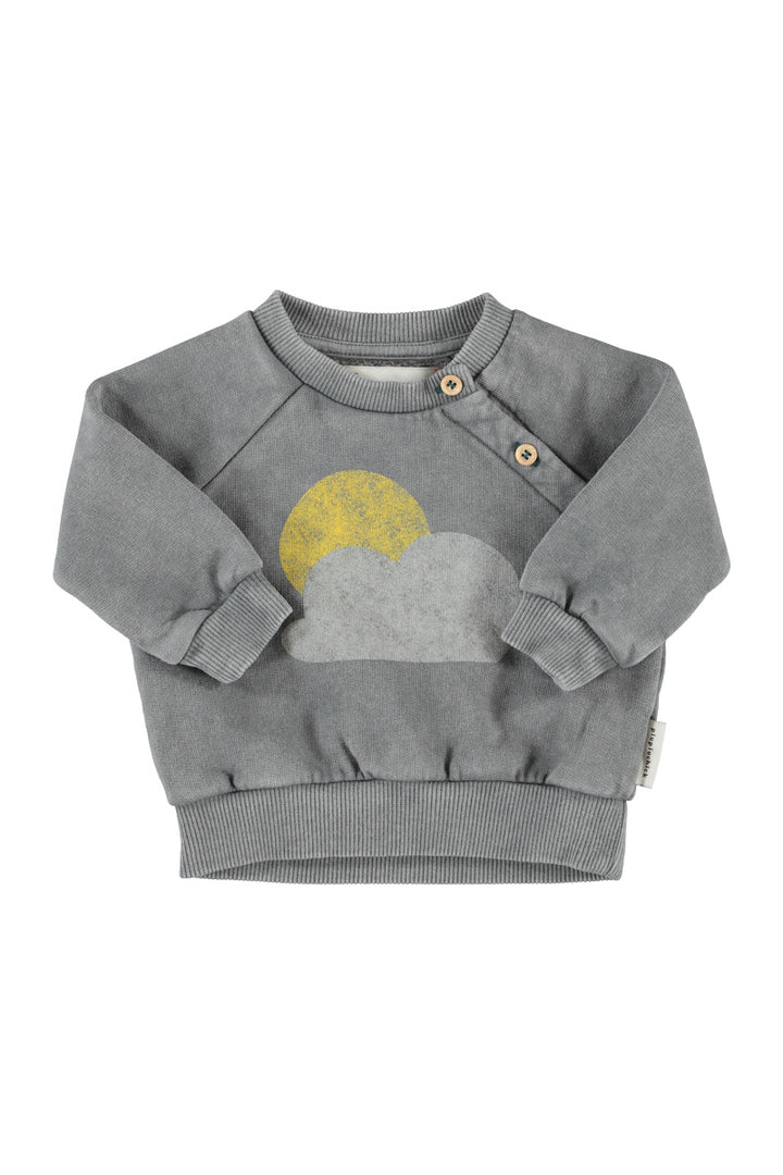 FLP2606.B SWEATSHIRT - GREY W/ SUN & CLOUD PRINT