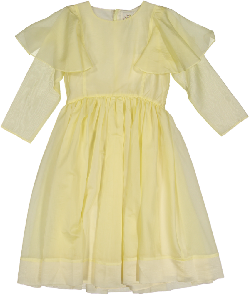 ES-CAPE ONE'S NOTICE DRESS - IN PALE YELLOW WITH WHITE BOTTOM KNEE LEN whoopikids ES-CAPE ONE'S NOTICE DRESS - IN PALE YELLOW WITH WHITE BOTTOM KNEE LEN whoopikids