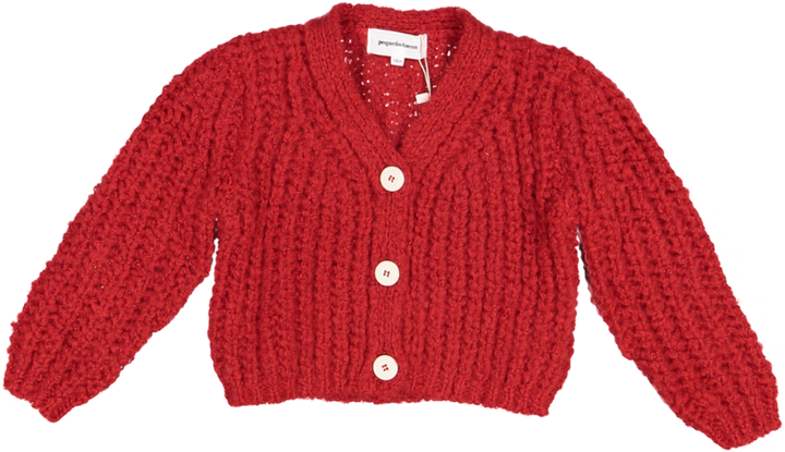 2040-BABY CARDIGAN RAP-RED