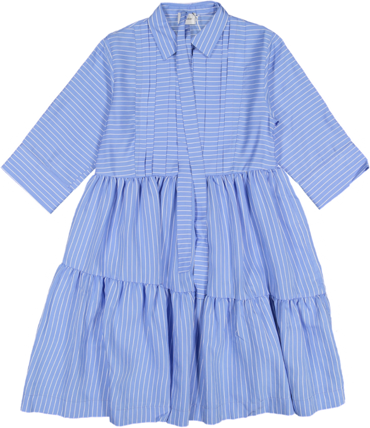 BROOKE DRESS-SKY BLUE SATIN