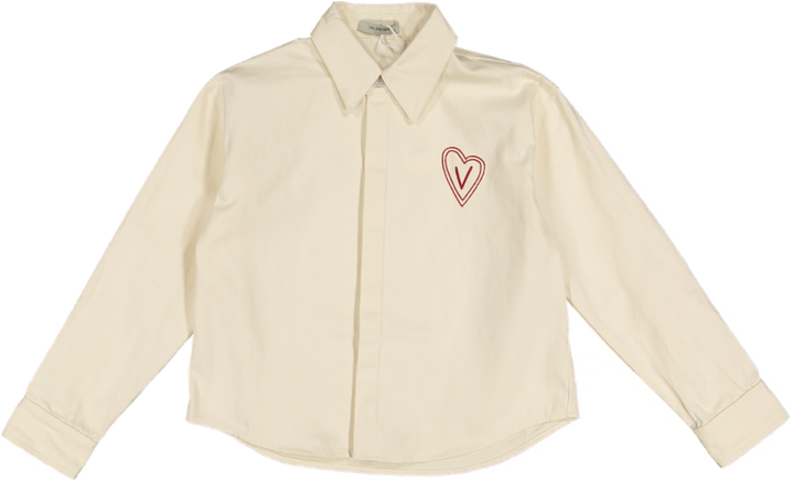 C-26306-Denim Heart Patch Blouse White