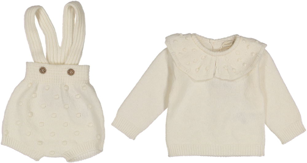 7305P/7301A-SHORTIE/SWEATER SET-Pearl