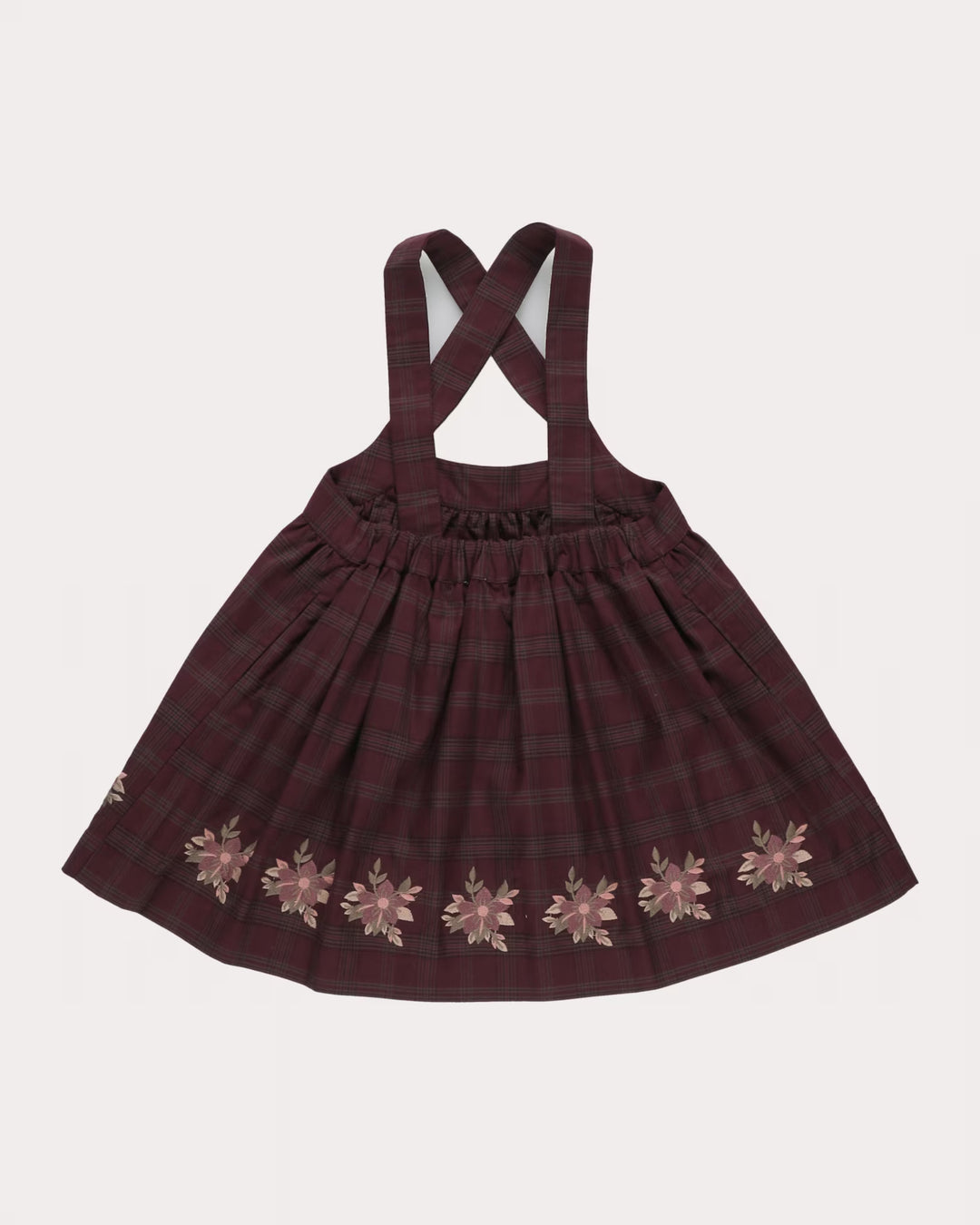 FB-FW26-00003 ANNIE SKIRT SHORT - YARN-DYED CHECKS PLUM