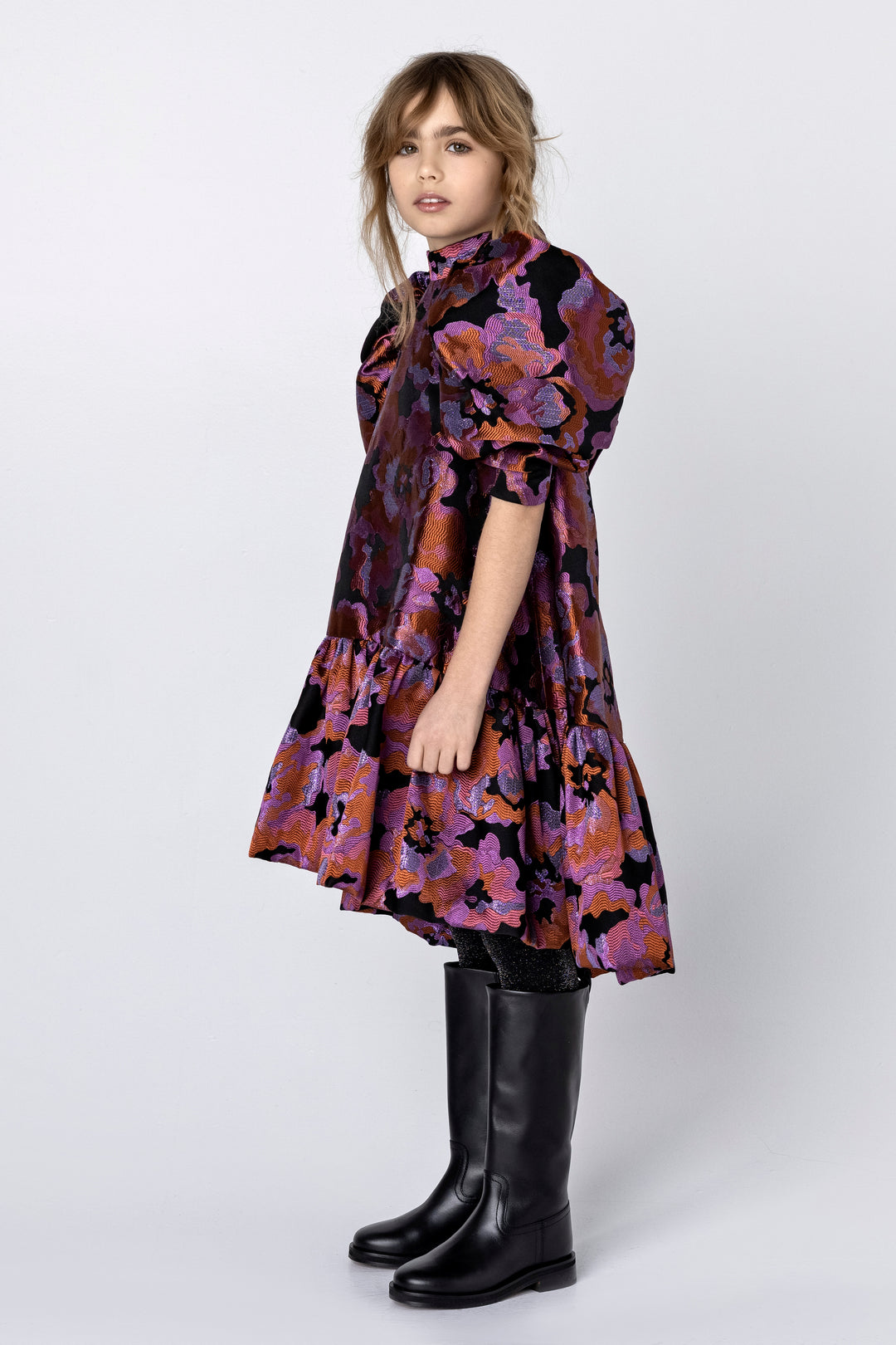 AW22-02.EVELYN DRESS- PINK JACQUARD