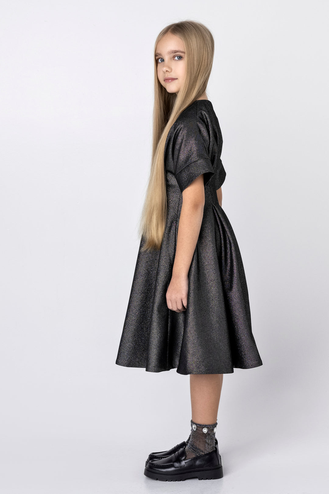 AW22-17.IVY DRESS- SHINY BLACK